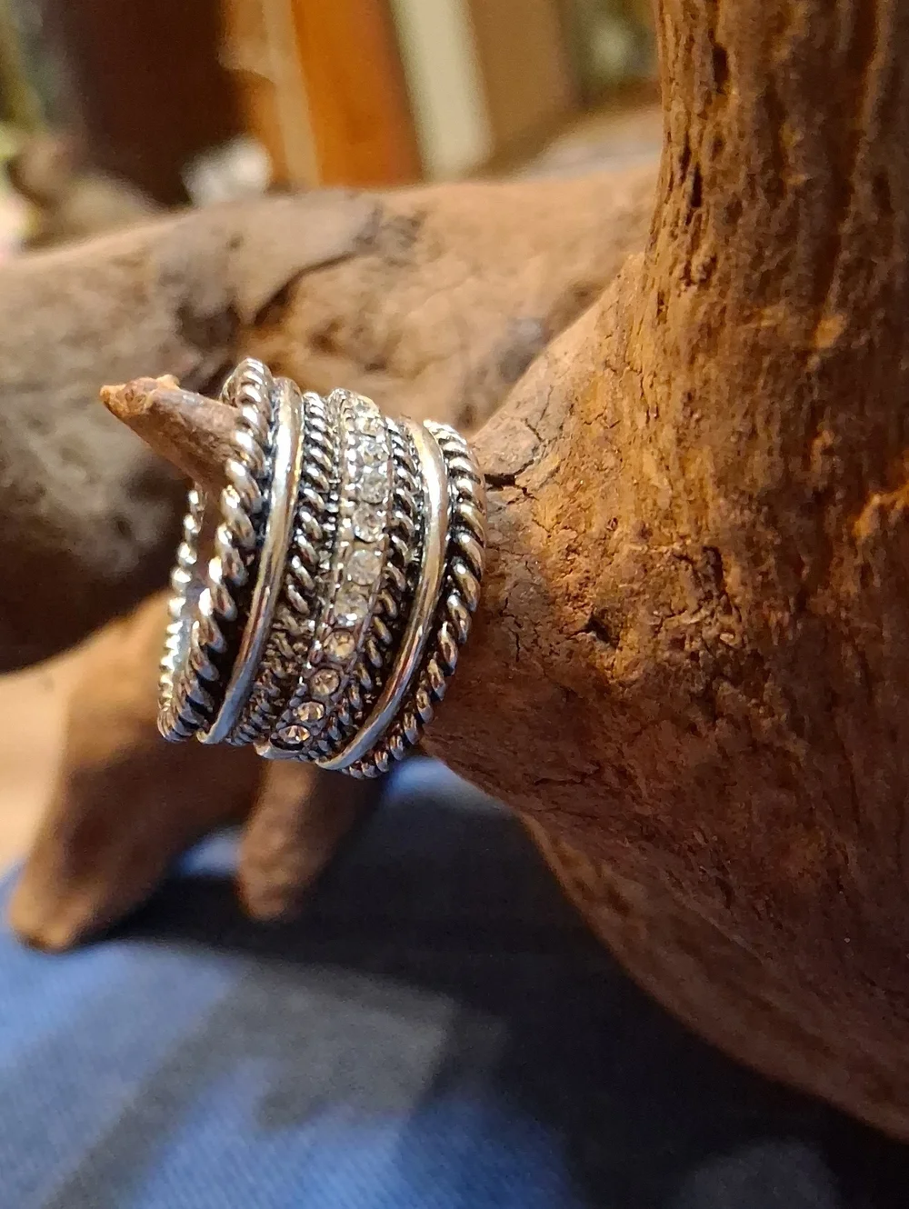 Silver Crystal Multi-Row Stackable Ring - Women Jewelry